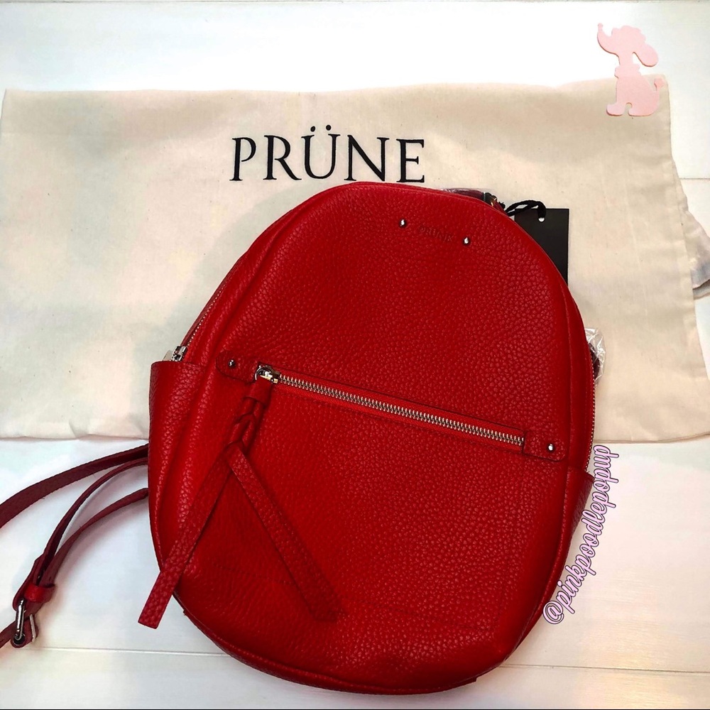 Prüne Red-Orange Argentine Leather Backpack 🎒NWT